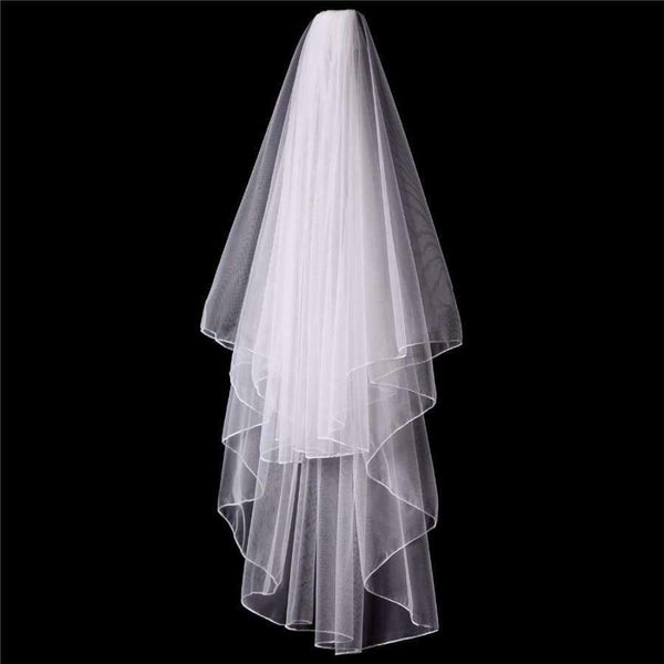 Planet Gates Ivory / 75cm Wedding Veil With Comb 2-layer Penceil Edge Women Wedding Accessories White Ivory Bridal Veils