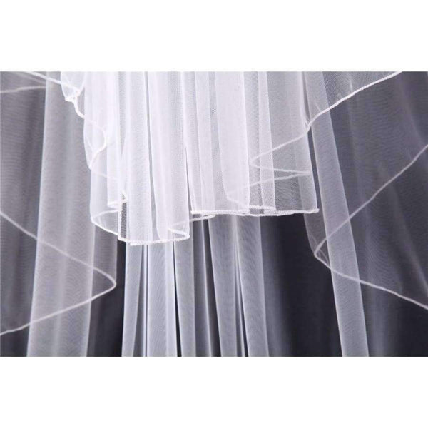 Planet Gates Ivory / 75cm Wedding Veil With Comb 2-layer Penceil Edge Women Wedding Accessories White Ivory Bridal Veils