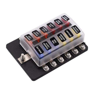 Blade Fuse Box Holder 12V 32V for Car Boat Marine Caravan Trike Car Fuse Blocks with LED Indicator Warning Light 6/8/10/12 Way