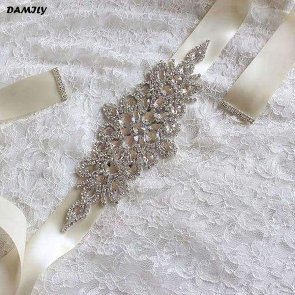 Planet Gates Ivory Luxury Women Wedding Belts High Quality Rhinestone Belt Bridal Sash Wedding Party Bride Bridesmaid Dress Belt Ribbon Sashes