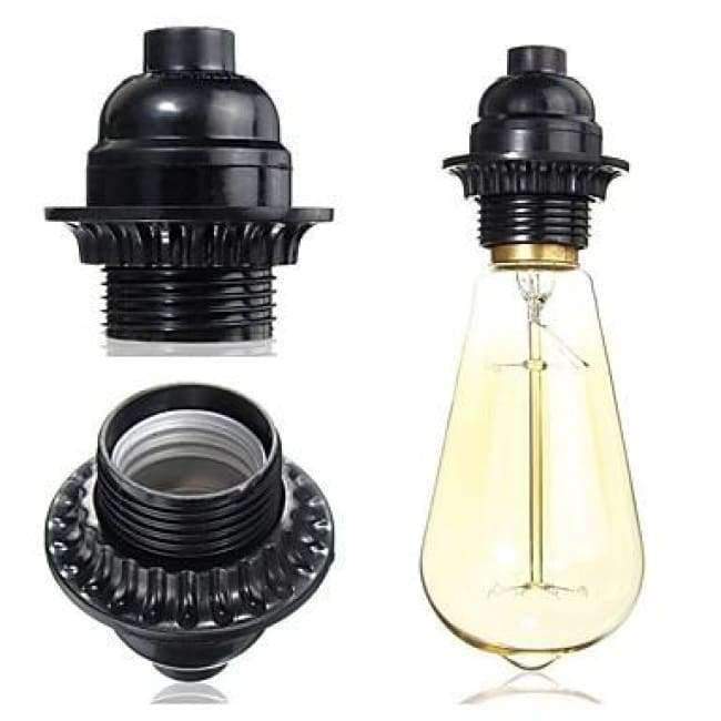 Planet Gates IWHD DIY 4pcs Douille Lamp Holder E27 Bulb Socket Black Plastic Lighting Accessory