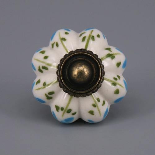 1x Hot selling Pumpkins Knobs Ceramic Kitchen Cupboard Cabinet Wardrobe Baby Children Room Pull Drawer 33mm Porcelain Handle