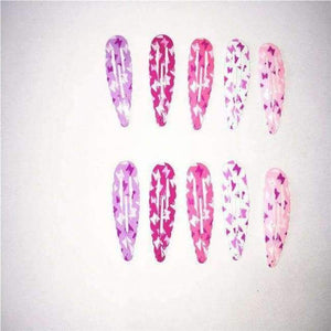 Planet Gates J 50Pcs Fashion Girl Bow Hairpin BB Clip Children Barrette Metal Hairpins Cartoon Flower Hairgrip Women Jewelry Hair Accessories