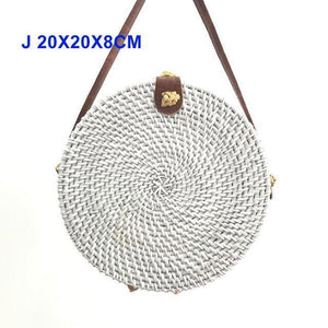 Planet Gates J bai Round Straw Bags Women Summer Rattan Bag Handmade Woven Beach Cross Body Bag Circle Bohemia Handbag Bali Lowest price L31