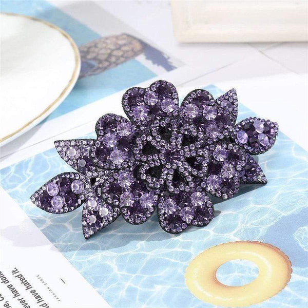 Crystal Flower Barrettes Hair Clips For Women Vintage Rhinestone Hairpins Head Wear Girls Hair Accessories Jewelry Clips