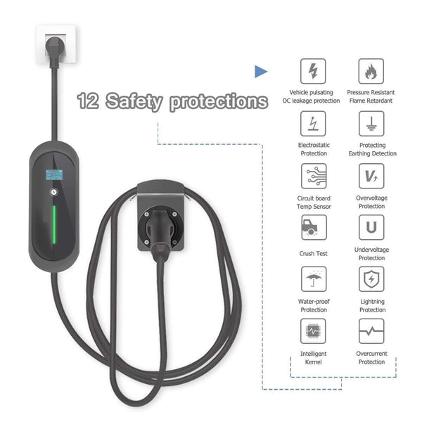 Planet Gates J1772 EV Charger Type 1 Level 2 EVSE 5m Portable Adjustable Controlle Electric Car Charging Stations