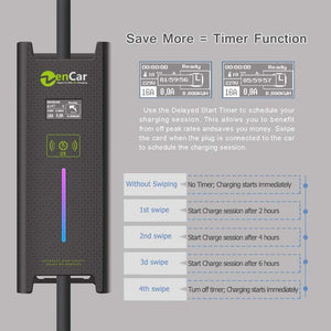 Planet Gates J1772 Type 1 5m  black cable ev charging station EVSE 10 16 20 24 32A for Electric Car home Charger Timer Function