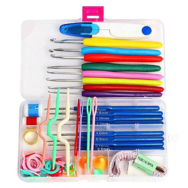Planet Gates J20190718001Z Crochet Hooks Set With Case 14 Styles Knitting Needles Set DIY Needle Arts Craft Scissors  Markers Sewing Tools GYH