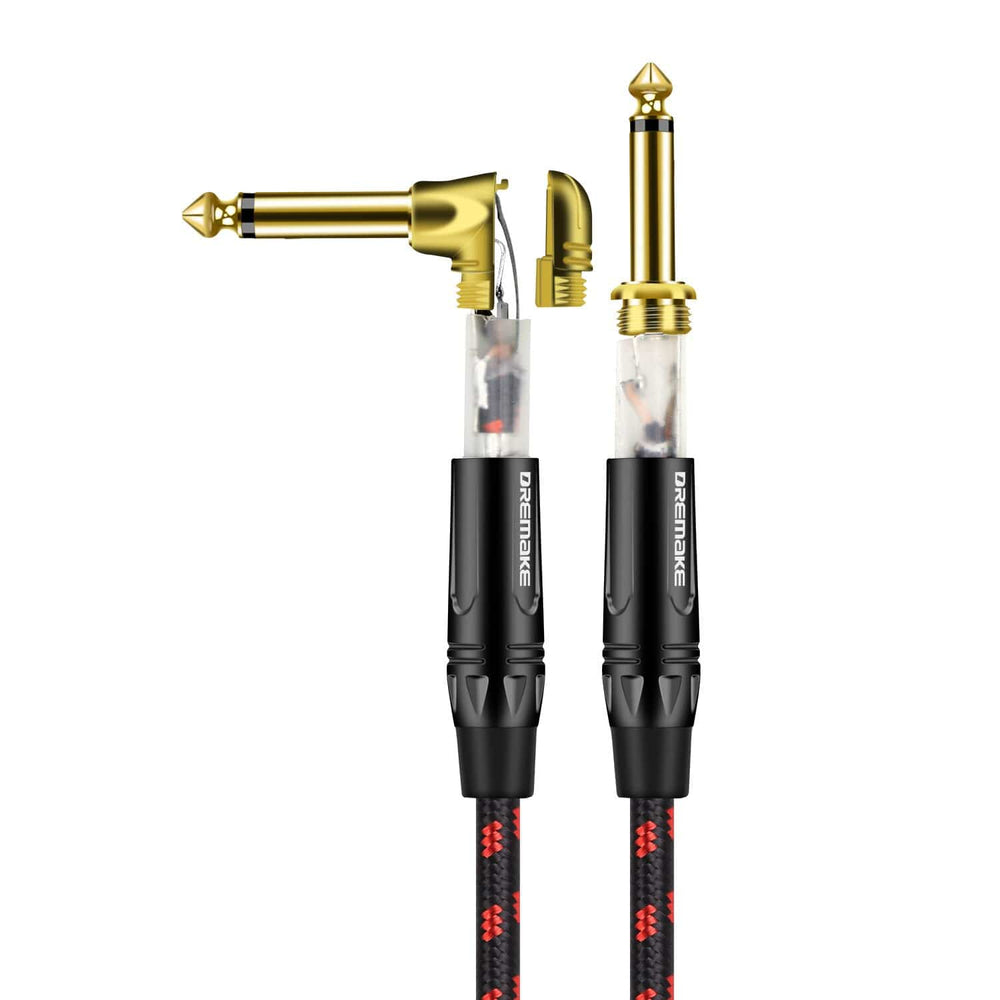Planet Gates Jack 6.35 mm Mono Cable Gold Plated Guitar Cable Male to Male Cotton Braided Instrument Cable for Guitar Bass keyboard