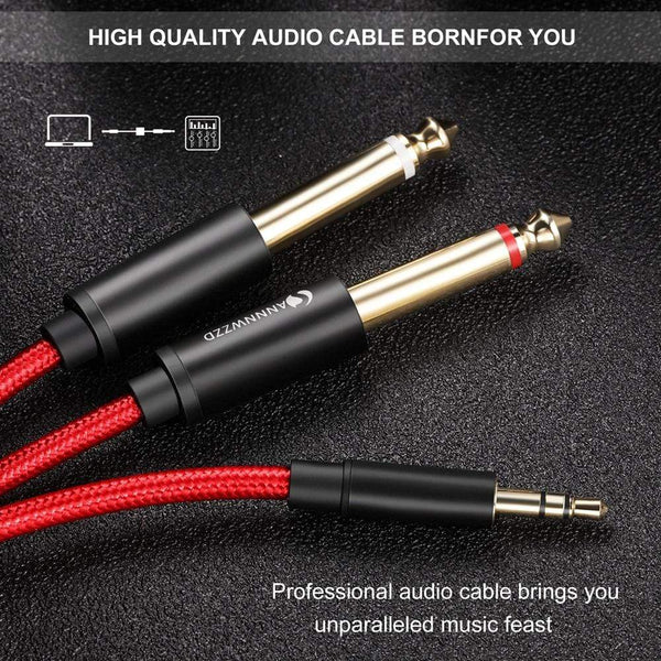 Planet Gates Jack Cable 3.5mm to Double 6.35mm Aux Cable 2mono 6.5 Jack to 3.5 Male for Mixer Amplifier Speaker 6.5mm 3.5 Jack Splitter Cable