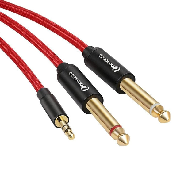 Planet Gates Jack Cable 3.5mm to Double 6.35mm Aux Cable 2mono 6.5 Jack to 3.5 Male for Mixer Amplifier Speaker 6.5mm 3.5 Jack Splitter Cable