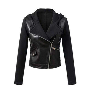 Planet Gates Jacket 3 / S Gothic faux leather coats Women Winter Autumn Fashion Motorcycle Jacket Black  Outerwear faux leather PU Jacket 2018 Coat HOT
