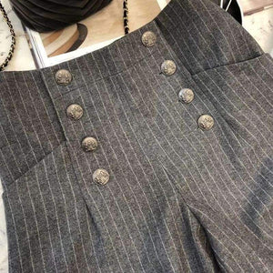 Planet Gates jacket / S Women pants sets 2018 autumn long sleeve jacket and wide leg pants suits women striped sets