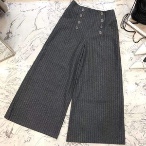 Planet Gates jacket / S Women pants sets 2018 autumn long sleeve jacket and wide leg pants suits women striped sets