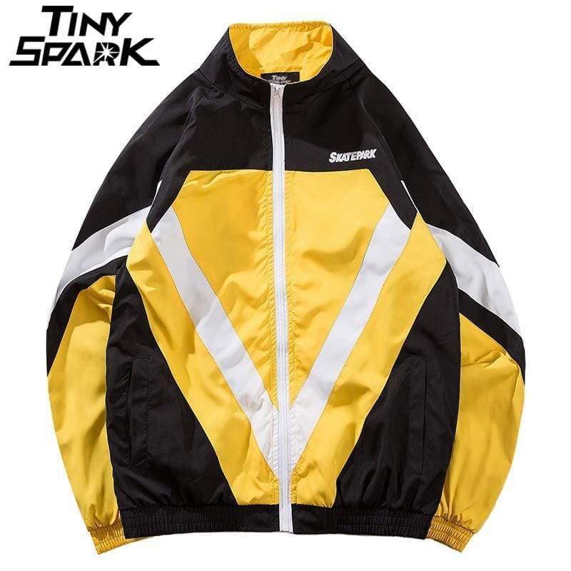 Planet Gates Jacket Windbreaker Men Colorful Patchwork Jacket Coat Casual Zip Up Harajuku Track Jacket Streetwear