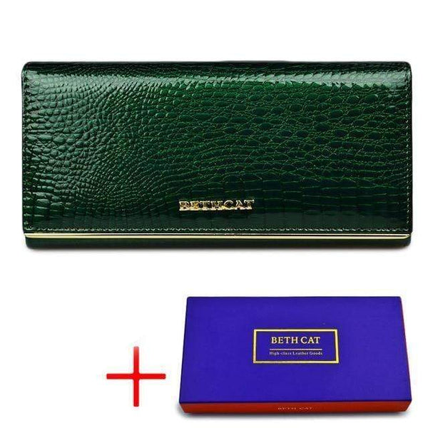 Planet Gates Jadegreen with box Women Wallet and Purses Genuine Leather Female Coin Card Holder Purse Ladies Money Bags Alligator Cow Wallets
