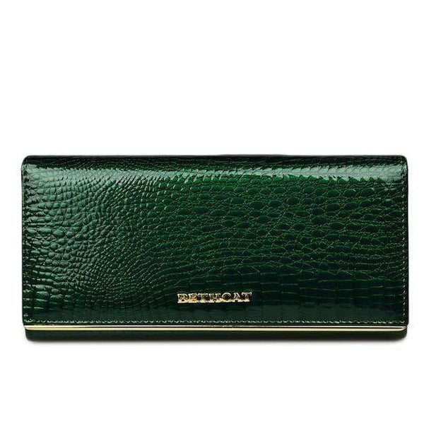 Planet Gates Jadegreen Women Wallet and Purses Genuine Leather Female Coin Card Holder Purse Ladies Money Bags Alligator Cow Wallets