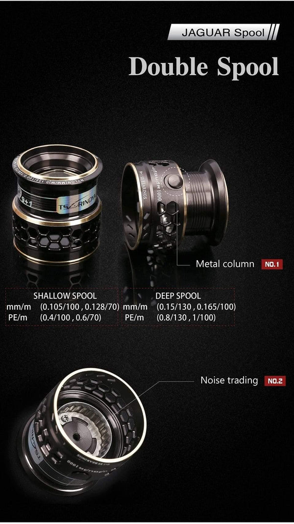 Planet Gates Jaguar 1000 2000 3000 4000 5000 Spinning Fishing Reel 9+1BB .2:1 4Kg Double Metal Spool Lure Reel Moulinet Peche