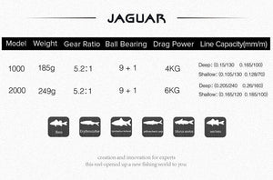Planet Gates Jaguar 1000 2000 3000 9+1BB Fishing Spinning Reel Carp Saltwater Fishing Reel Spinning Metal Handle 2 Spool Reels Coil