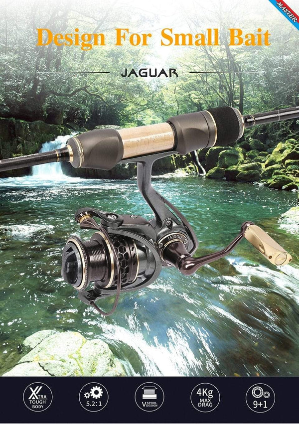 Planet Gates Jaguar 1000 2000 3000 9+1BB Fishing Spinning Reel Carp Saltwater Fishing Reel Spinning Metal Handle 2 Spool Reels Coil