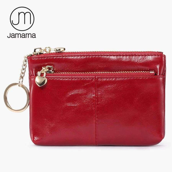Planet Gates Jamarna Women Coin Purse Genuine Leather Oil Wax Female Card Holder Red Coin Organizer Key Pouch Small Coin Purse Wallets New