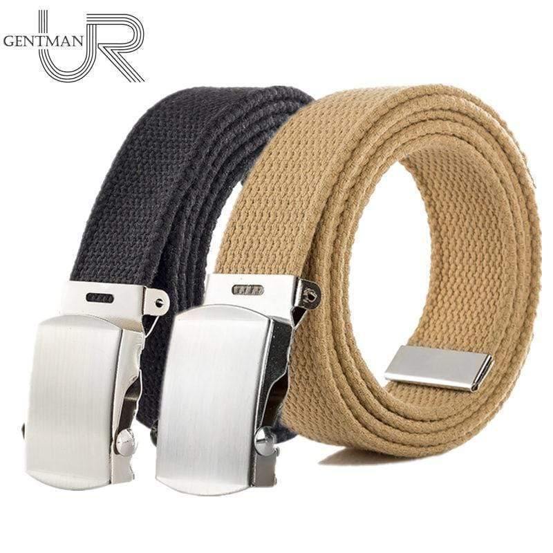 Japan High Quality Canvas Belt Men And Women Jeans Belt Top Casual Luxury Strap 3 Colors 130cm Long Metal Buckle Belts