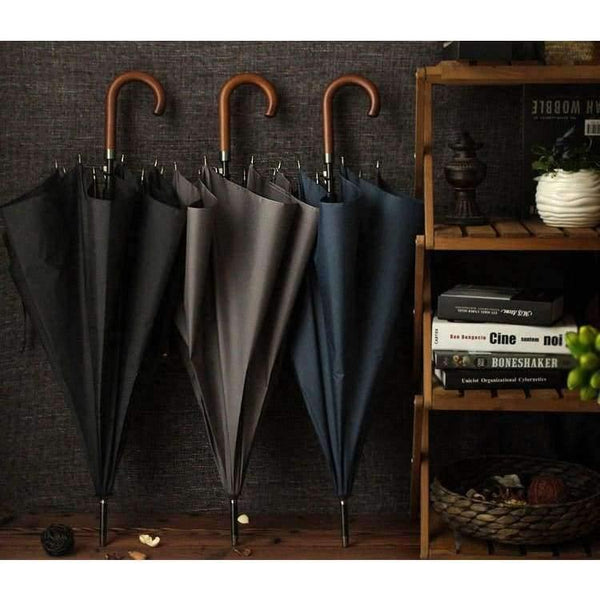 Planet Gates Japanese Brand Long Umbrella 8K Windproof Wooden Handle Large Men Umbrellas Rain Quality Classic Business Paraguas