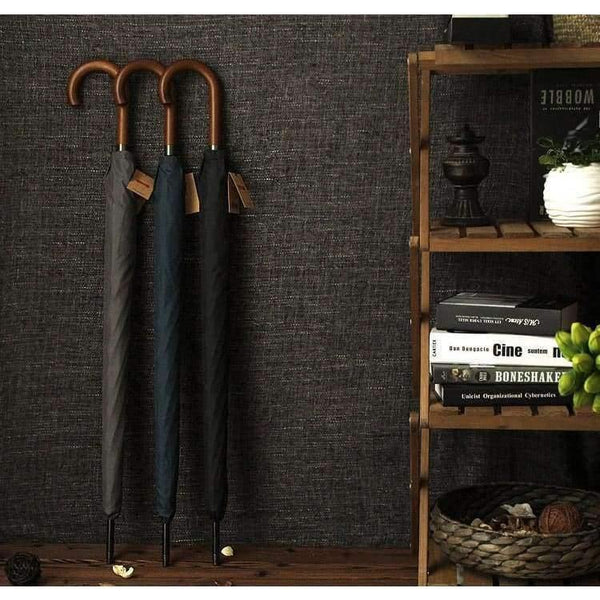 Planet Gates Japanese Brand Long Umbrella 8K Windproof Wooden Handle Large Men Umbrellas Rain Quality Classic Business Paraguas