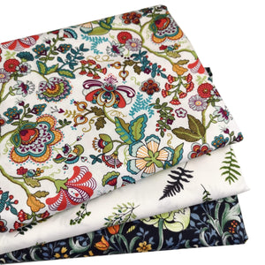 Planet Gates Japanese Retro Flowers Printed Twill Cotton Fabric Patchwork Cloth For DIY Sewing Quilting Sheets Fat Quarters Material Tissus