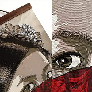 Japanese Ukiyoe for HD canvas poster wall pictures for living room decoration painting wall art with solid wood hanging scroll