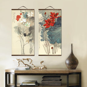 Japanese Ukiyoe for HD canvas poster wall pictures for living room decoration painting wall art with solid wood hanging scroll