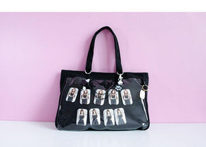 Planet Gates Japanese Wego Ita Bag Kawaii Transparent Window Lolita Canvas Handbag Shoulder Bag Candy Color Lovely Itabag