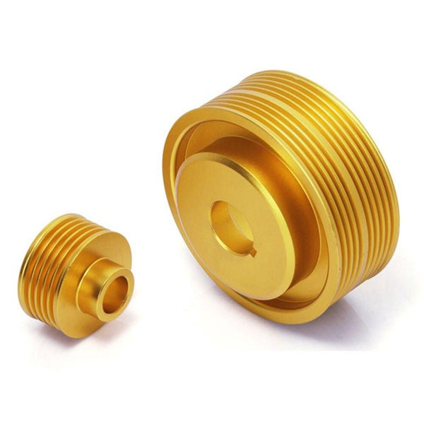 Planet Gates JDM Performance Crank Pulley For Subaru IMPREZA WRX 7 8 9 2.0L  GDB GDA Under Drive Crank Pulley Golden EP-PYWRX