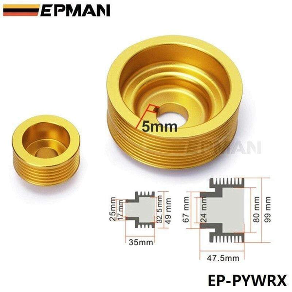 Planet Gates JDM Performance Crank Pulley For Subaru IMPREZA WRX 7 8 9 2.0L  GDB GDA Under Drive Crank Pulley Golden EP-PYWRX