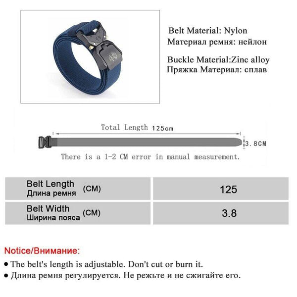 Jeans Belt For Men Aluminum Alloy Pluggable Buckle Training Tactical Belts Comfortable High Quality Male Belt Hunting