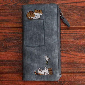 Planet Gates Jeans Style Women Wallet Long Zipper Girl High Grade Pu Leather Phone Case Female Card Holder Wallet