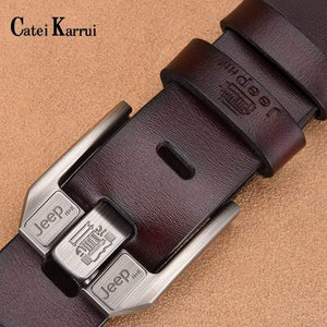 Genuine Leather For Men High Quality Black Buckle Jeans Belt Cowskin Casual Belts Business Belt Cowboy Waistband