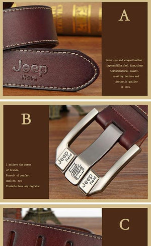 Planet Gates JEEP KING Brown / 105cm Fashion mens casual genuine leather belt High quality cowhide retro buckle belt new design Brown Belts free shipping