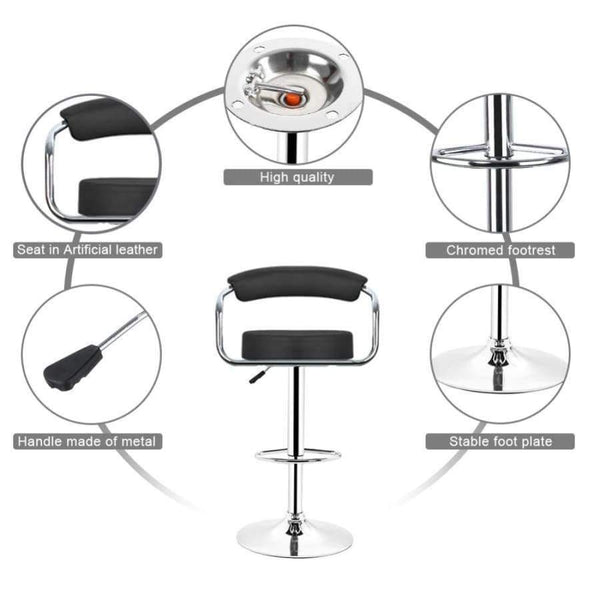 Planet Gates JEOBEST 2pcs/pair Adjustable Gas Lift Bar Stools Modern PU Leather Hollow Backrest chair New Arrival HWC