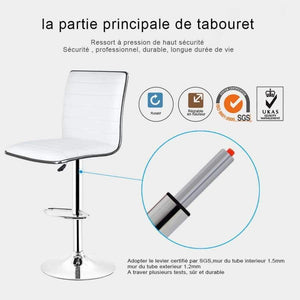 Planet Gates JEOBEST 2pcs/Set White/black Bar Chair PU Leather Swivel Bar Stool Height Adjustable Kitchen Counter Pub Striped Chair HWC