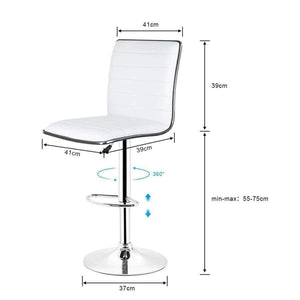 Planet Gates JEOBEST 2pcs/Set White/black Bar Chair PU Leather Swivel Bar Stool Height Adjustable Kitchen Counter Pub Striped Chair HWC