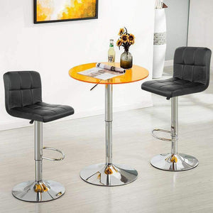 Planet Gates JEOBEST 2pcs Synthetic Adjustable Swivel Bar Stools Stainless Steel Adjustable Height Chair 2 Colors HWC