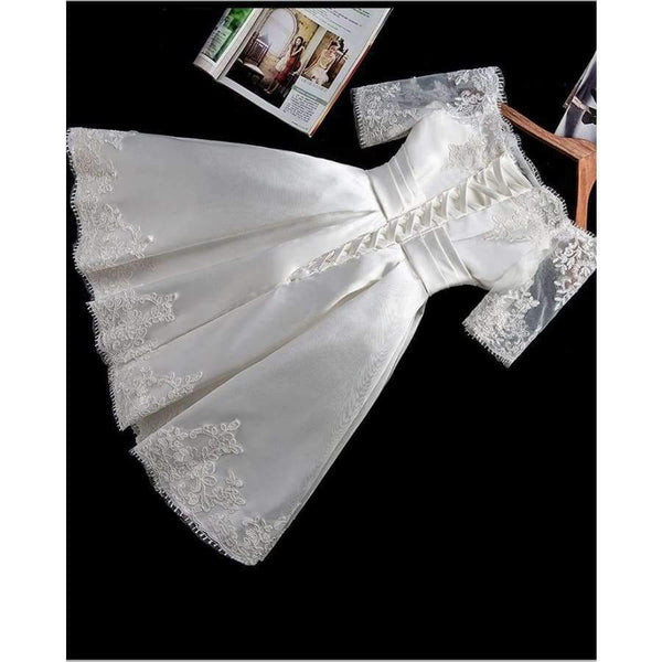 Planet Gates Jersey Short Sleeve Ball Gown Embroidery Lace Special Occasion Women Evening Party Knee Length robe de Cocktail Dresses