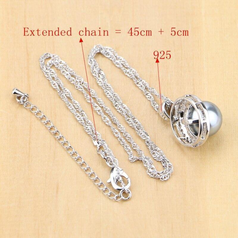 Planet Gates Jewelry Black Simulated Pearls With Beads Jewelry Sets For Women Wedding Pendant Drop Earrings Rings Necklace Set