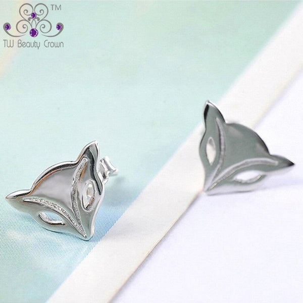 Planet Gates Jewelry Bulk Lot 925 Pure Silver Lovely Fire Fox Animal Stud Earrings For Women Girls Wedding&Engagement Party Jewelry