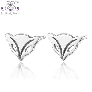 Planet Gates Jewelry Bulk Lot 925 Pure Silver Lovely Fire Fox Animal Stud Earrings For Women Girls Wedding&Engagement Party Jewelry