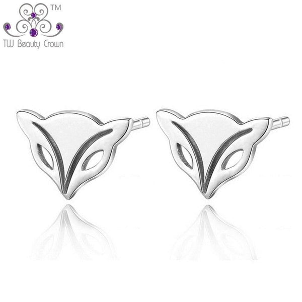 Planet Gates Jewelry Bulk Lot 925 Pure Silver Lovely Fire Fox Animal Stud Earrings For Women Girls Wedding&Engagement Party Jewelry
