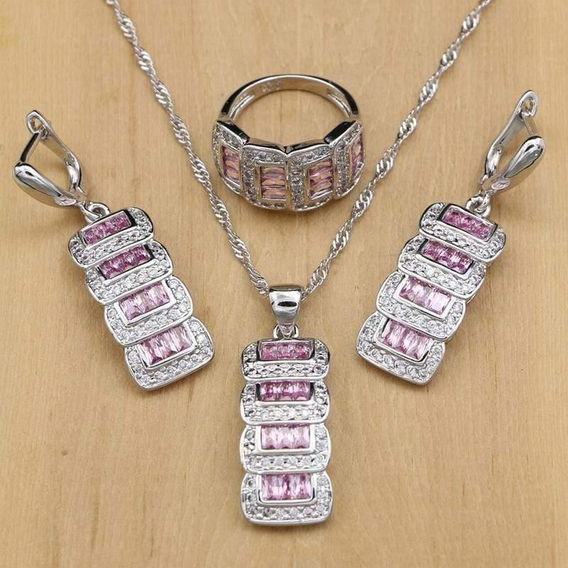 Planet Gates Jewelry Cubic Zirconia Beads Jewelry Sets For Women Wedding Accessories Earrings Pendant Rings Necklace Set
