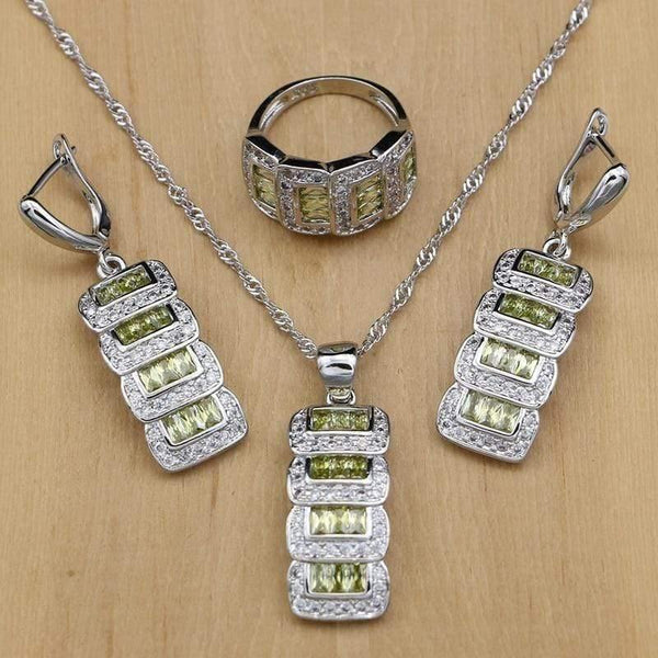 Planet Gates Jewelry Cubic Zirconia Beads Jewelry Sets For Women Wedding Accessories Earrings Pendant Rings Necklace Set