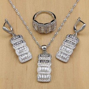 Planet Gates Jewelry Cubic Zirconia Beads Jewelry Sets For Women Wedding Accessories Earrings Pendant Rings Necklace Set